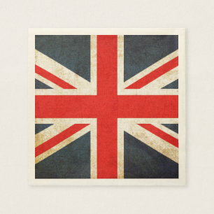 Grunge British Union Jack Posh Paper Napkins Serviette