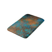 Grunge Brown Blue Floral Dekorationsmuster Badematte (Schrägansicht)