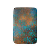Grunge Brown Blue Floral Dekorationsmuster Badematte (Vorderseite Vertikal)