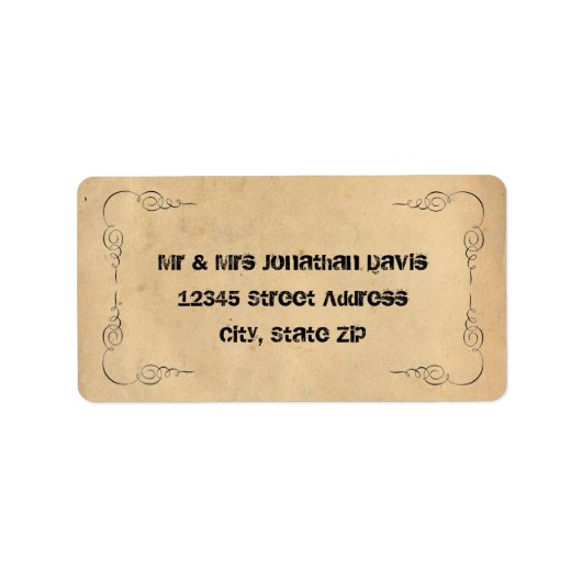 Grunge Brown Paper - Adressetiketten (Vorne)