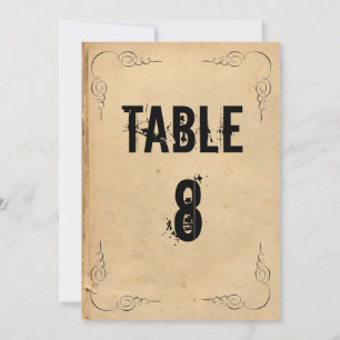 Grunge Brown Paper Wedding Tischnummer