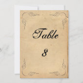 Grunge Brown Paper Wedding Tischnummer (Vorderseite)