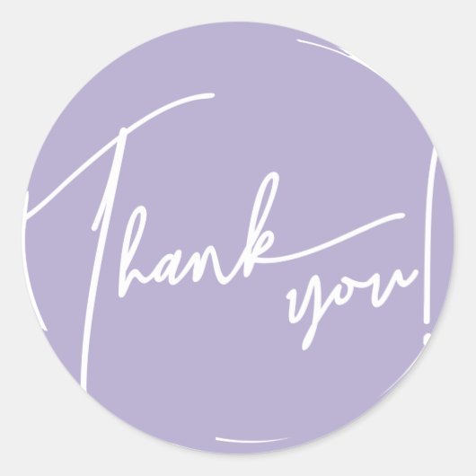 Grunge Brush Circle Calligraphy Vielen Dank Runder Aufkleber (Vorderseite)