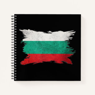 Grunge Bulgarien Flagge, Pinselstrich, bulgarische Notizblock