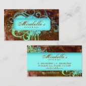 Grunge Business Card Blume Salon Wellness-Center B Visitenkarte (Vorne/Hinten)