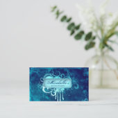 Grunge Business Card Blume Salon Wellness-Center B Visitenkarte (Stehend Vorderseite)