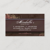 Grunge Business Card Flower Salon Spa Brown Fall Visitenkarte (Rückseite)