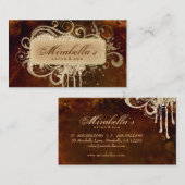 Grunge Business Card Glitter Salon Spa Brown Gold Visitenkarte (Vorne/Hinten)