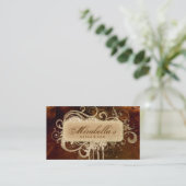 Grunge Business Card Glitter Salon Spa Brown Gold Visitenkarte (Stehend Vorderseite)