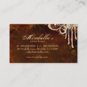 Grunge Business Card Glitter Salon Spa Brown Gold Visitenkarte (Rückseite)