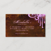 Grunge Business Card Glitter Salon Spa Brown Pink Visitenkarte (Rückseite)