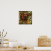 Grunge-Button Poster (Küche)