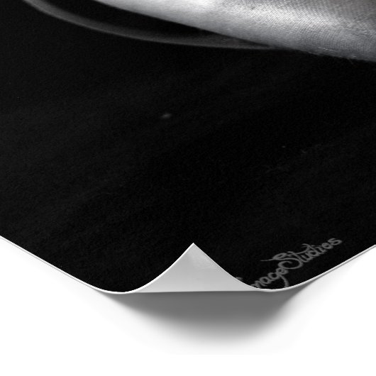 Grunge BW Pointe (Ballet) Schuhe Poster (Ecke)