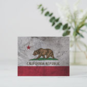 Grunge California Flag Postkarte (Stehend Vorderseite)