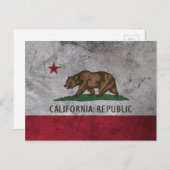 Grunge California Flag Postkarte (Vorne/Hinten)