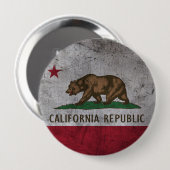 Grunge California-Flagge Button (Vorne & Hinten)