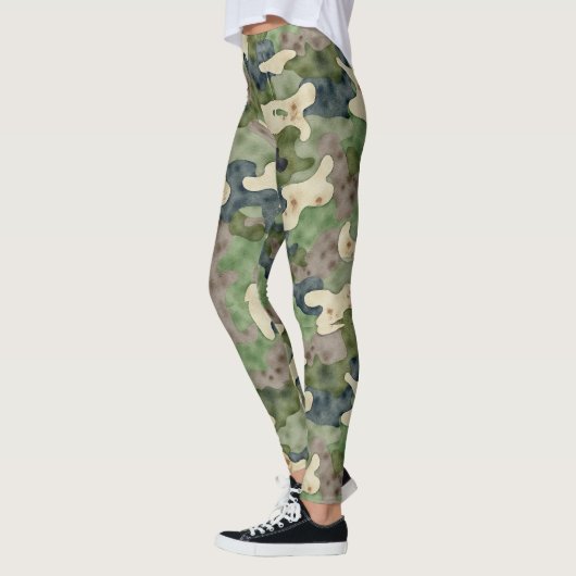 Grunge Camouflage Subtle Dirt Pattern Leggings (Links)