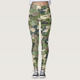 Grunge Camouflage Subtle Dirt Pattern Leggings