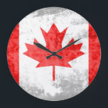 Grunge Canada Flag 2 Große Wanduhr<br><div class="desc">Grunge Canada Flag. Design ist auf anderen Produkten erhältlich.</div>