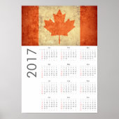 Grunge Canada Flag Calendar 2017 Poster (Vorne)