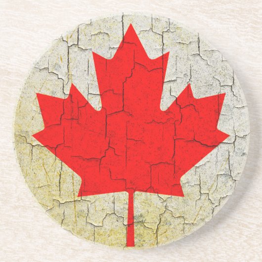 Grunge Canada-Flagge Sandstein Untersetzer (Vorne)