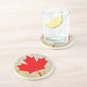 Grunge Canada-Flagge Sandstein Untersetzer (Seite)