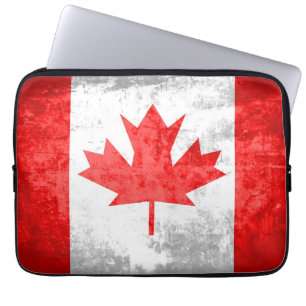 Grunge Canadian Flag Laptopschutzhülle