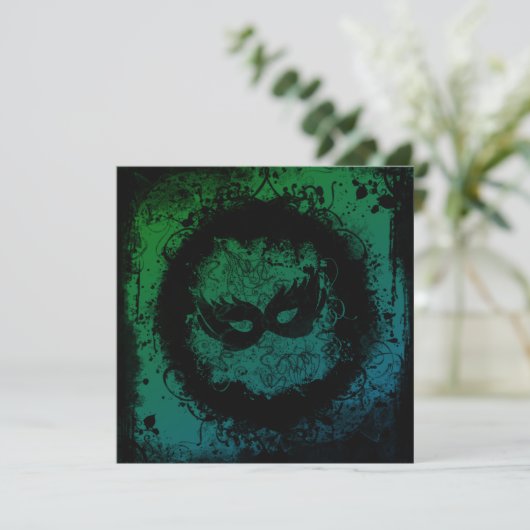 Grunge Carnaval Einladung (Stehend Vorderseite)