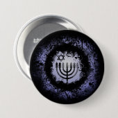 Grunge Chanukah Menorah Button (Vorne & Hinten)