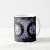Grunge Chanukah Menorah Kaffeetasse (VorderseiteRechts)
