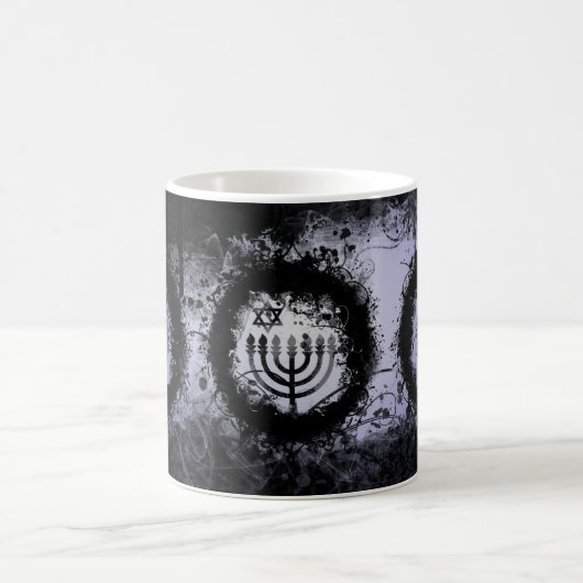 Grunge Chanukah Menorah Kaffeetasse (Mittel)