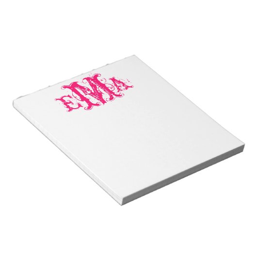 Grunge Chic Personalisiert Monogram Notepad Notizblock (angewinkelt)