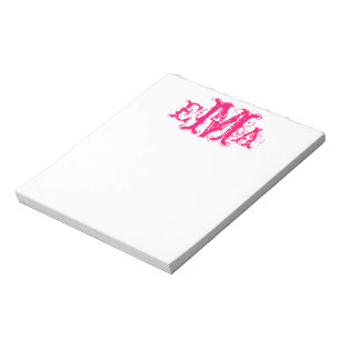 Grunge Chic Personalisiert Monogram Notepad Notizblock