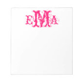 Grunge Chic Personalisiert Monogram Notepad Notizblock (Vorderseite)