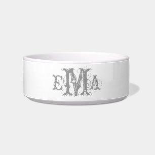 Grunge Chic Personalisiert Monogram Pet Bowl Napf