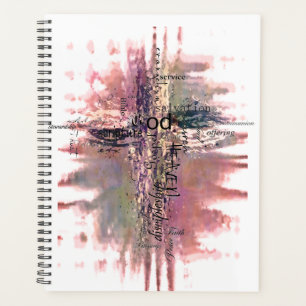 Grunge christliche Worte Kreuz Planer