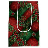 Grunge Christmas Holly Mittlere Geschenktüte (Rückseite)