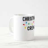 Grunge Christmas Lights Party Crew Matching Pajama Kaffeetasse (Vorderseite Links)
