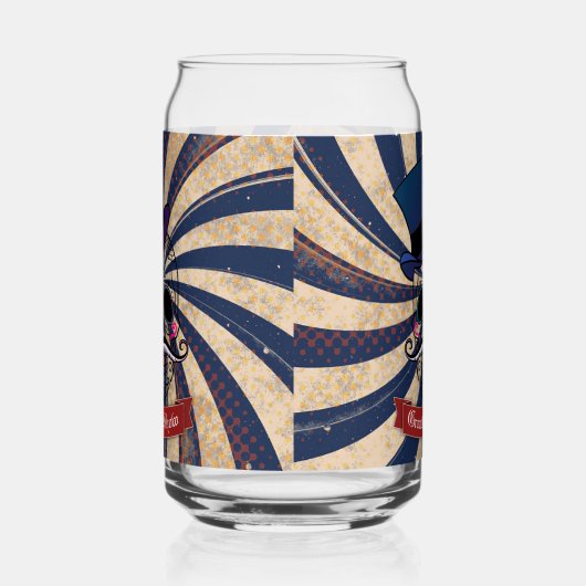 Grunge Circus Sugar Skull Ringmaster Custom Text Dosenglas (Links)