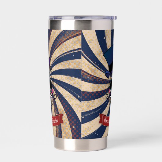 Grunge Circus Sugar Skull Ringmaster Custom Text Thermobecher (Links)