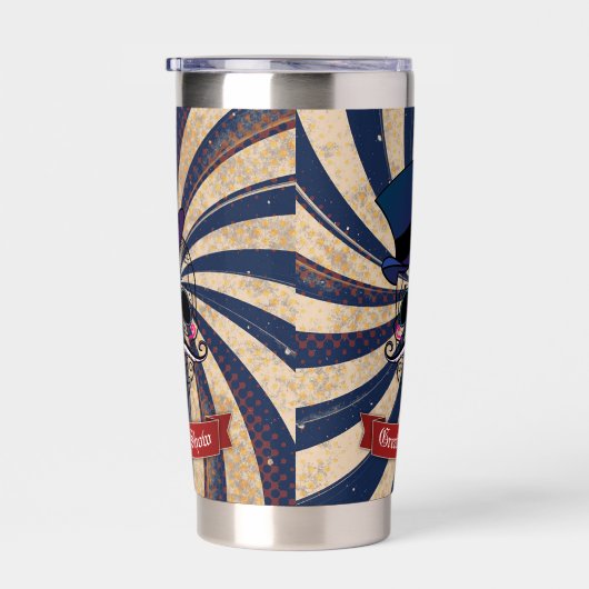 Grunge Circus Sugar Skull Ringmaster Custom Text Thermobecher (Rechts)