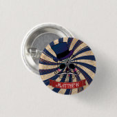 Grunge Circus Sugar Skull Ringmaster Personalised Button (Vorne & Hinten)