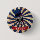 Grunge Circus Sugar Skull Ringmaster Personalised Button (Vorderseite)