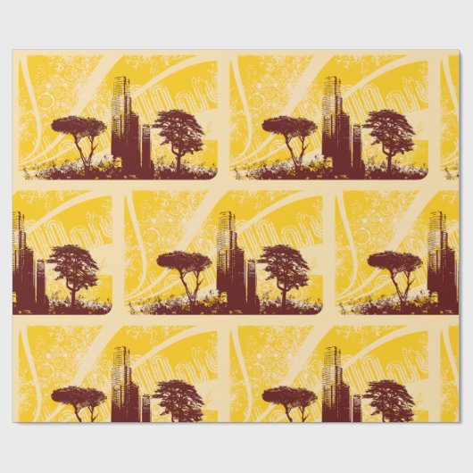 Grunge City Geschenkpapier (Flach)