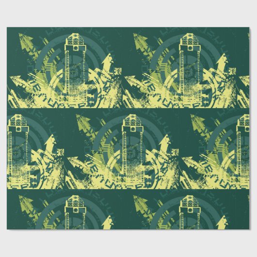 Grunge City Graphic Geschenkpapier (Flach)