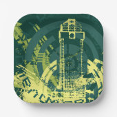 Grunge City Graphic Pappteller (Vorderseite)