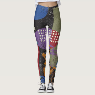 Grunge Cityscape: Nahtlose Vintage Textur Leggings