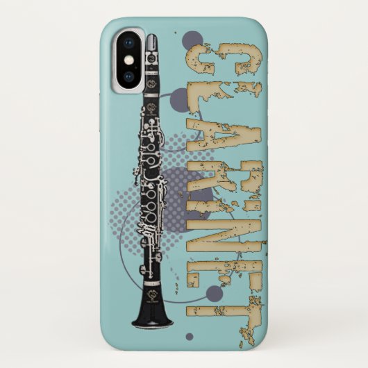 Grunge Clarinet Case-Mate iPhone Hülle (Rückseite)