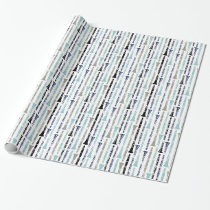 Grunge Clarinets - Blau und Grau Geschenkpapier