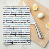 Grunge Clarinets - Blau und Grau Küchentuch (Viertel Falte)